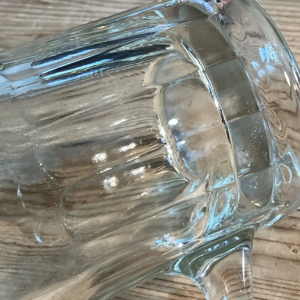 Vintage A & W Heavy Root Beer Glass Mug 6” Tall Thumbprint Pattern At Top